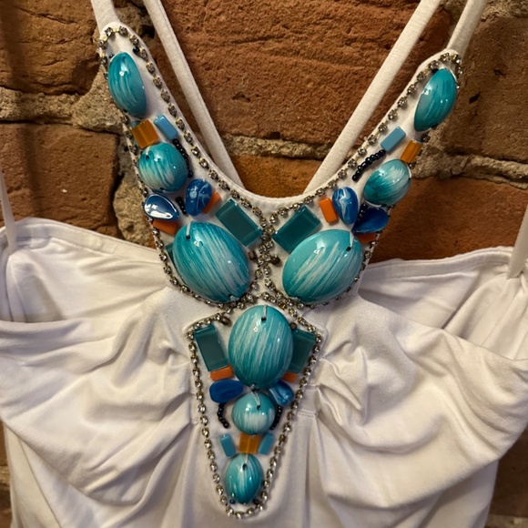Boston Proper Beaded Halter Top Size M - Picture 2 of 5